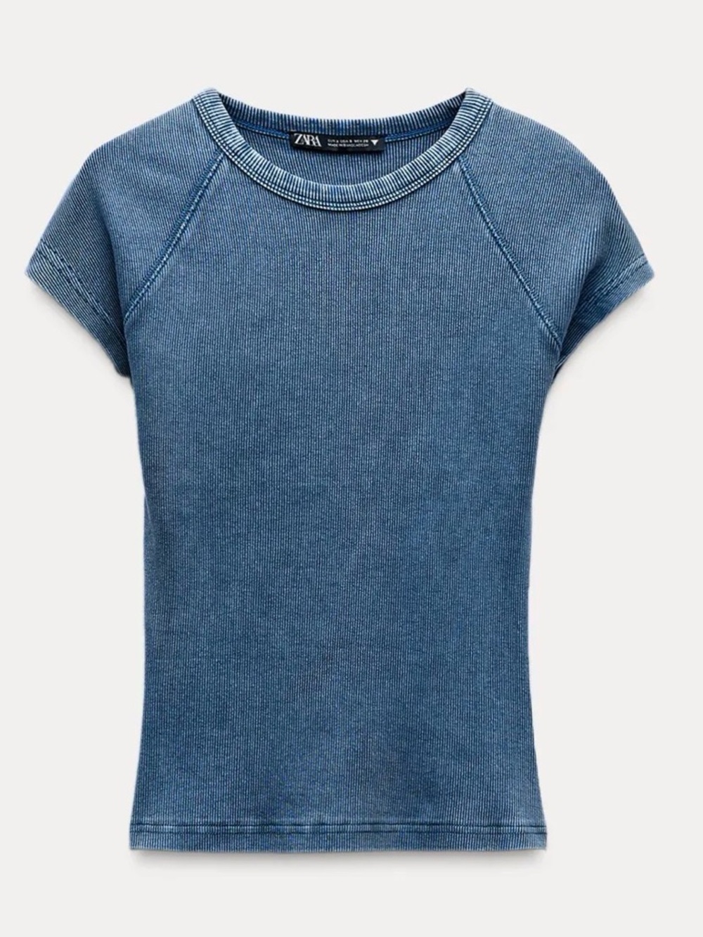 ZARA Washed Effect Ribbed Shirt